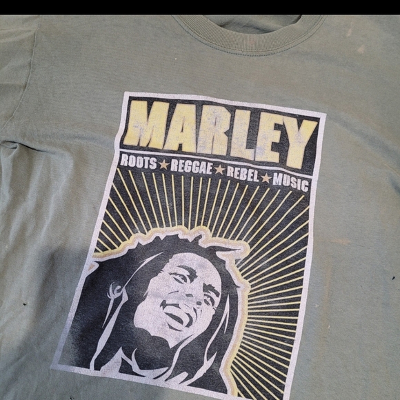 Bob Marley ZION super grunge‎ band Tee Men's SZ M holes wear Patch comfort punk - Picture 6 of 11